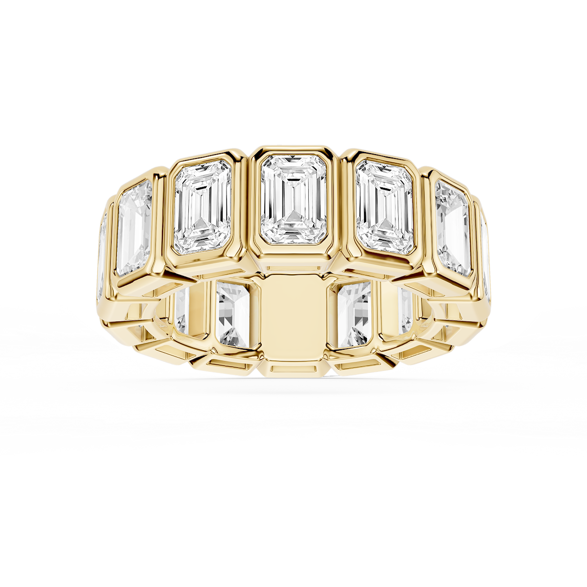 Tess Emerald Lab Grown Diamond Bezel Eternity Band