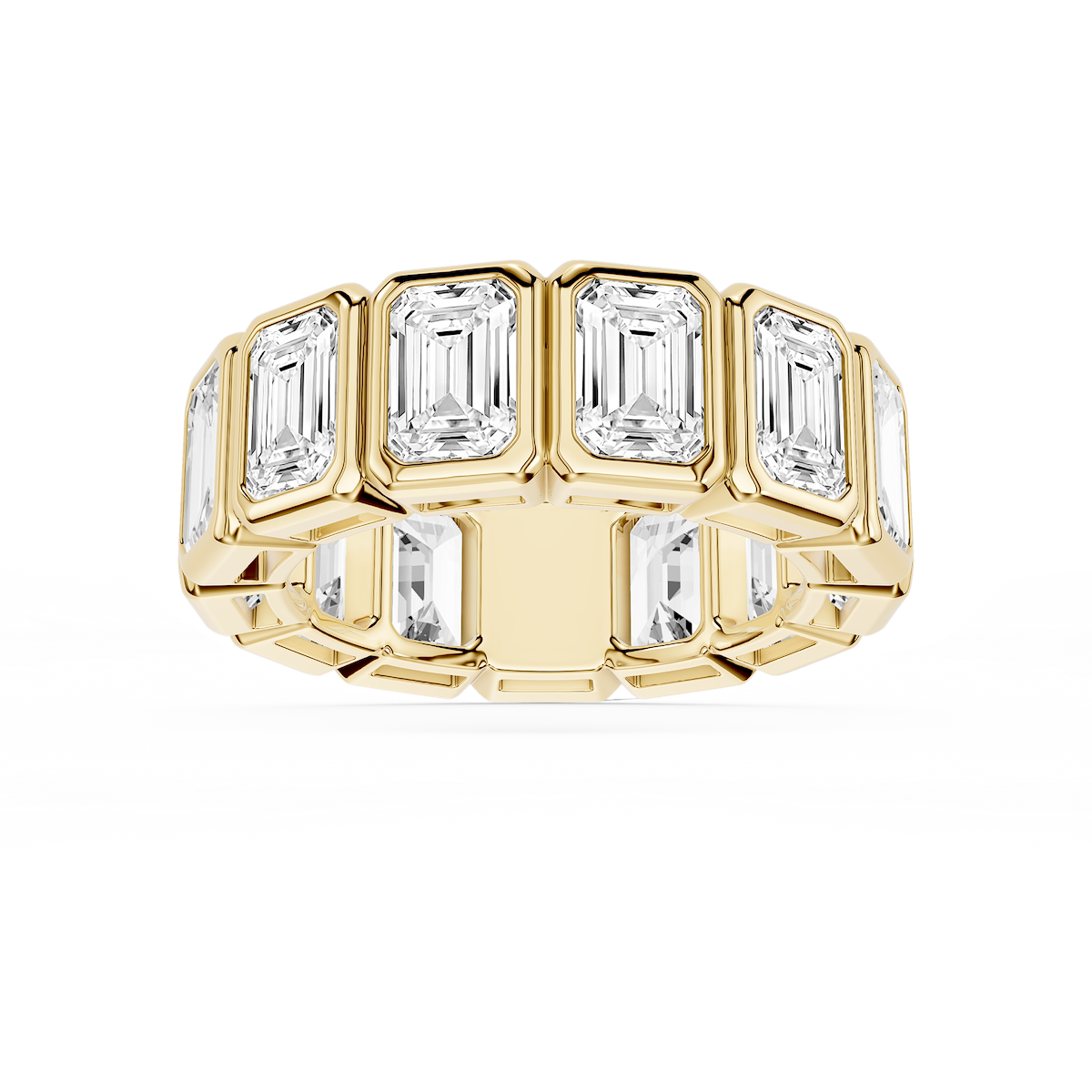 Tess Emerald Lab Grown Diamond Bezel Eternity Band