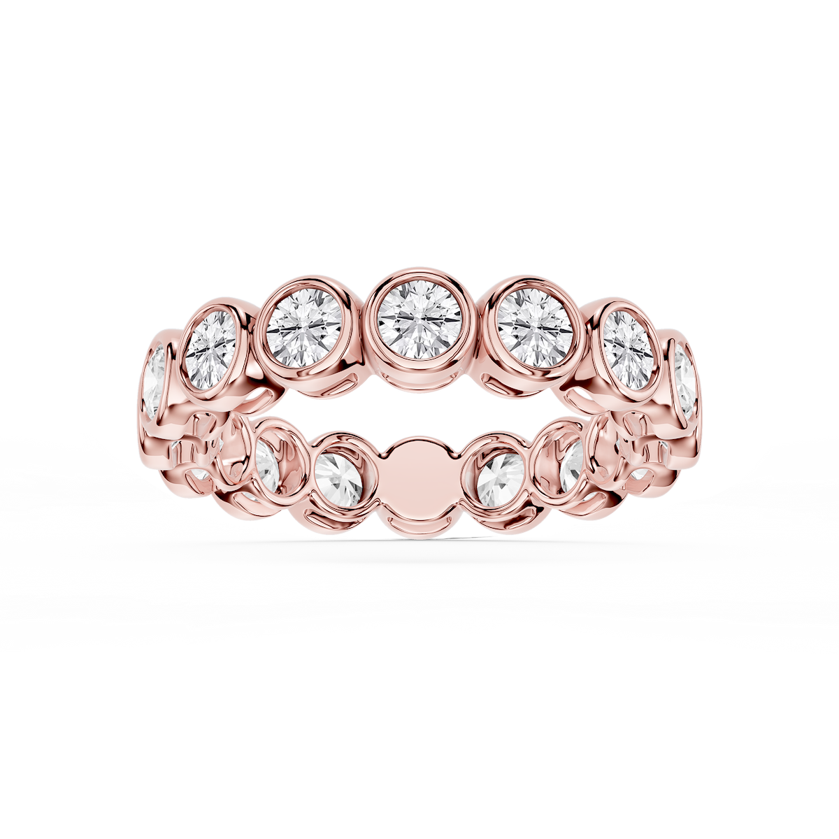 Tess Round Lab Grown Diamond Bezel Eternity Band