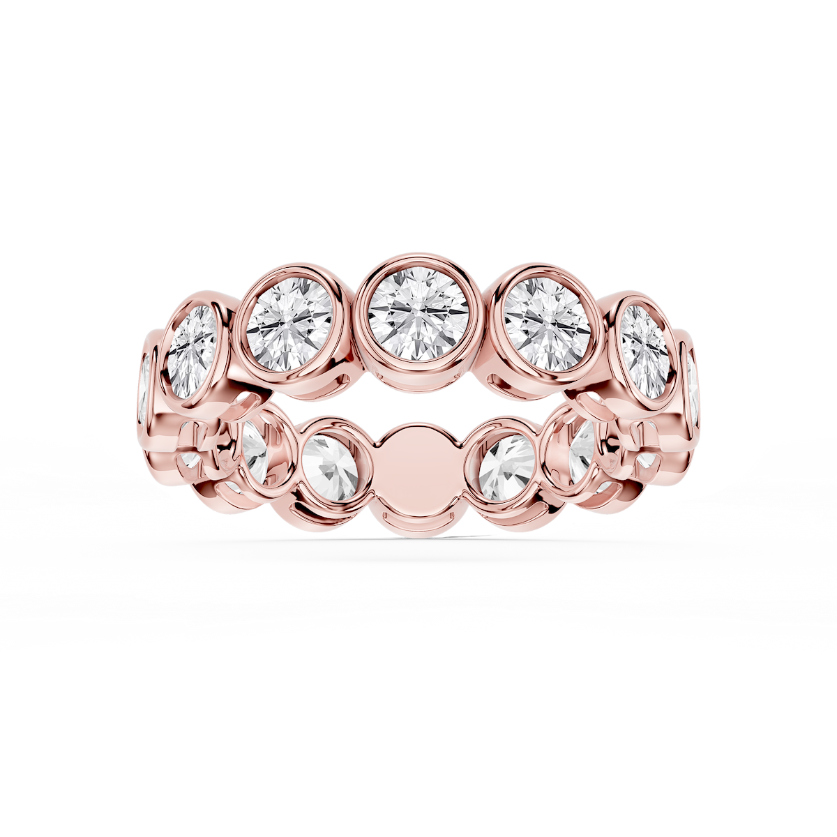 Tess Round Lab Grown Diamond Bezel Eternity Band