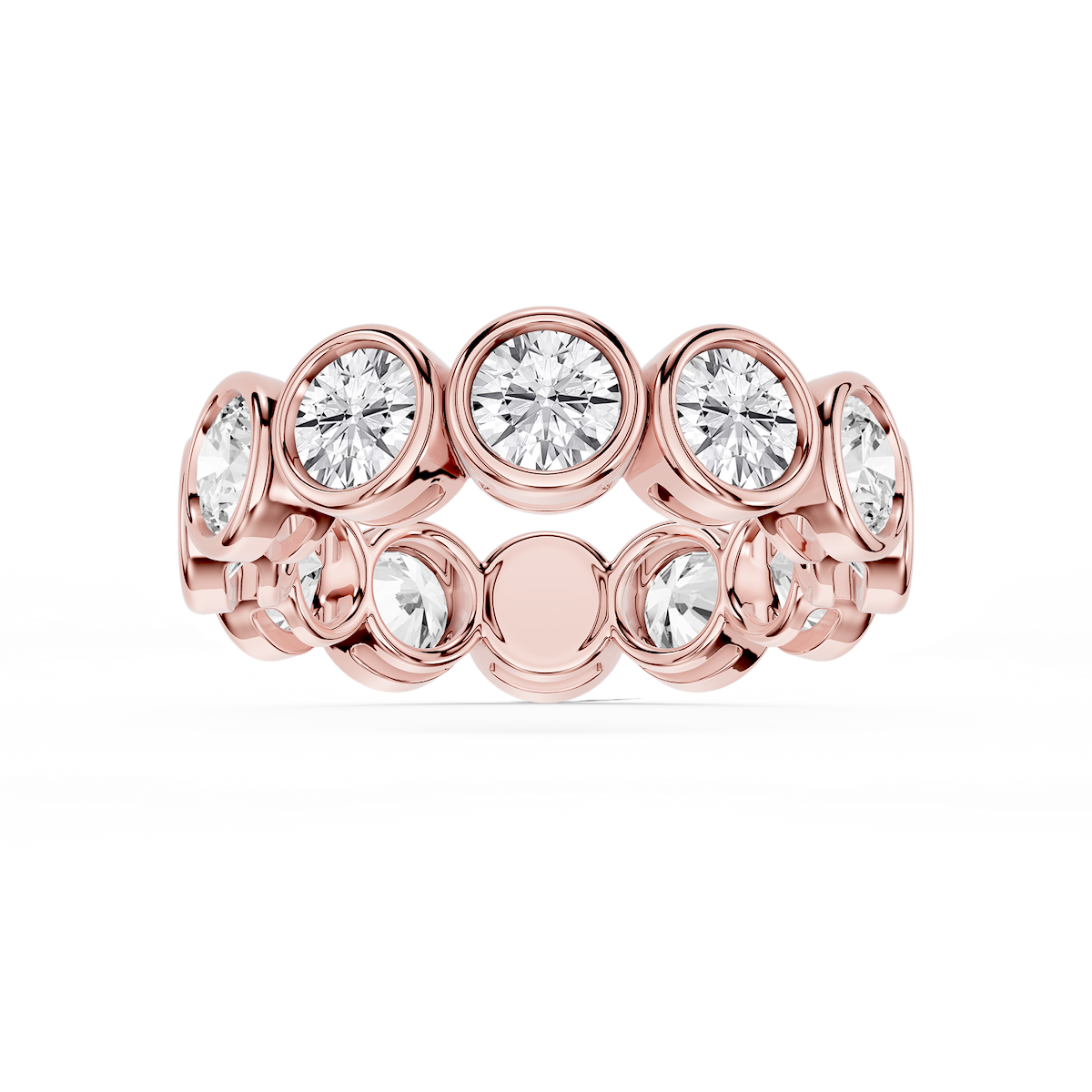 Tess Round Lab Grown Diamond Bezel Eternity Band