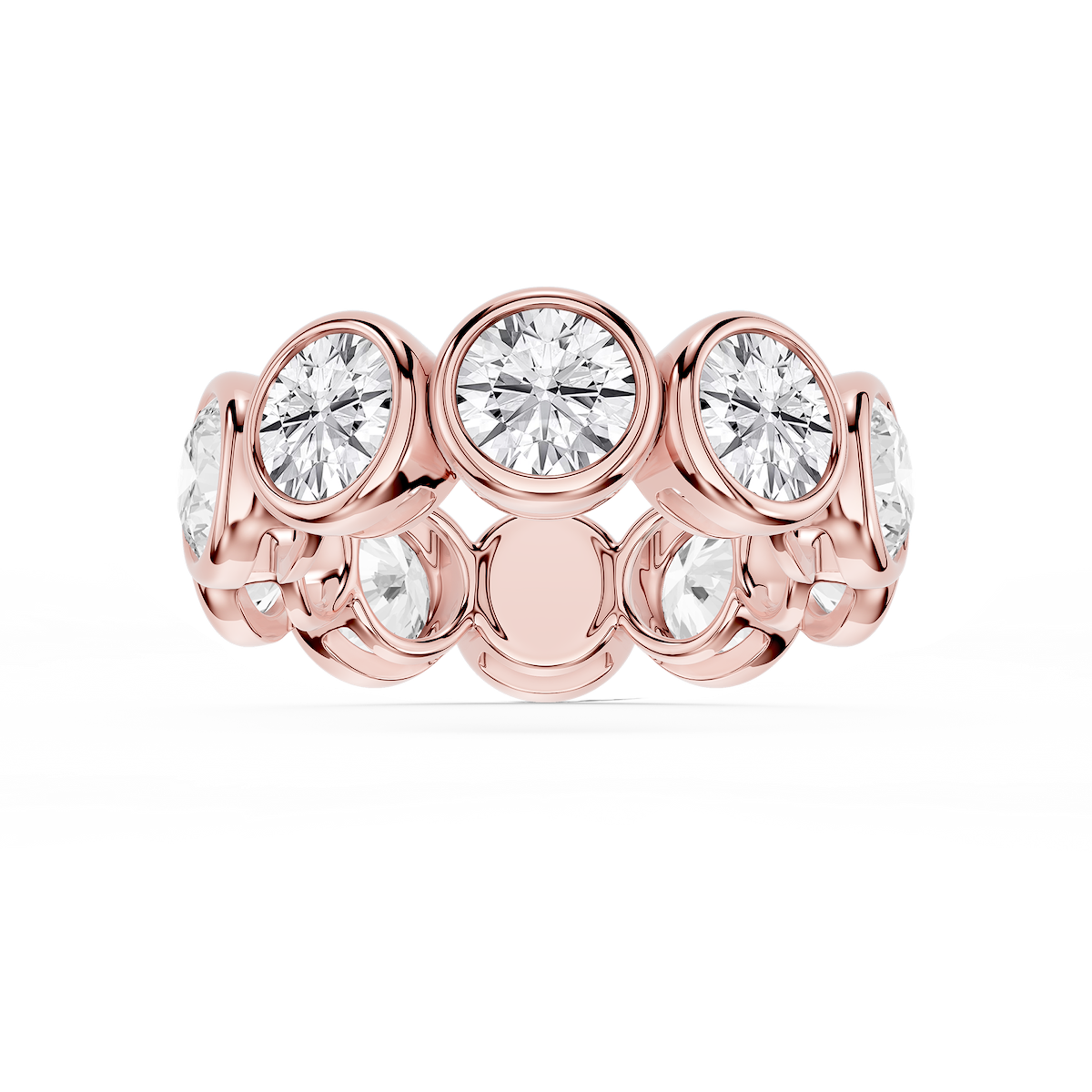 Tess Round Lab Grown Diamond Bezel Eternity Band