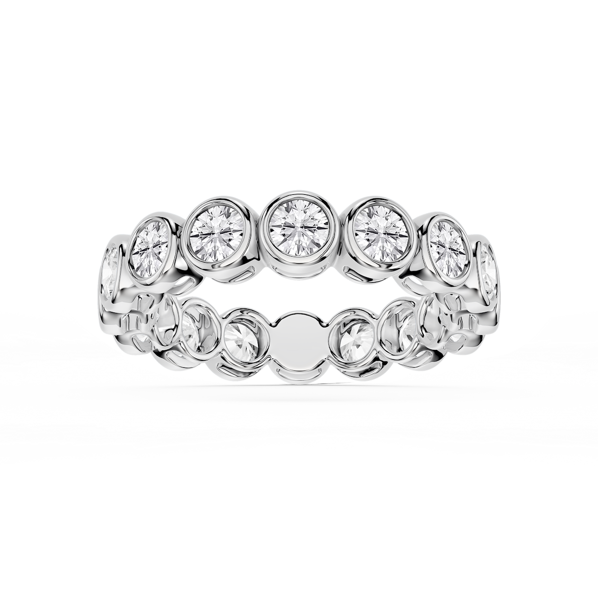 Tess Round Lab Grown Diamond Bezel Eternity Band