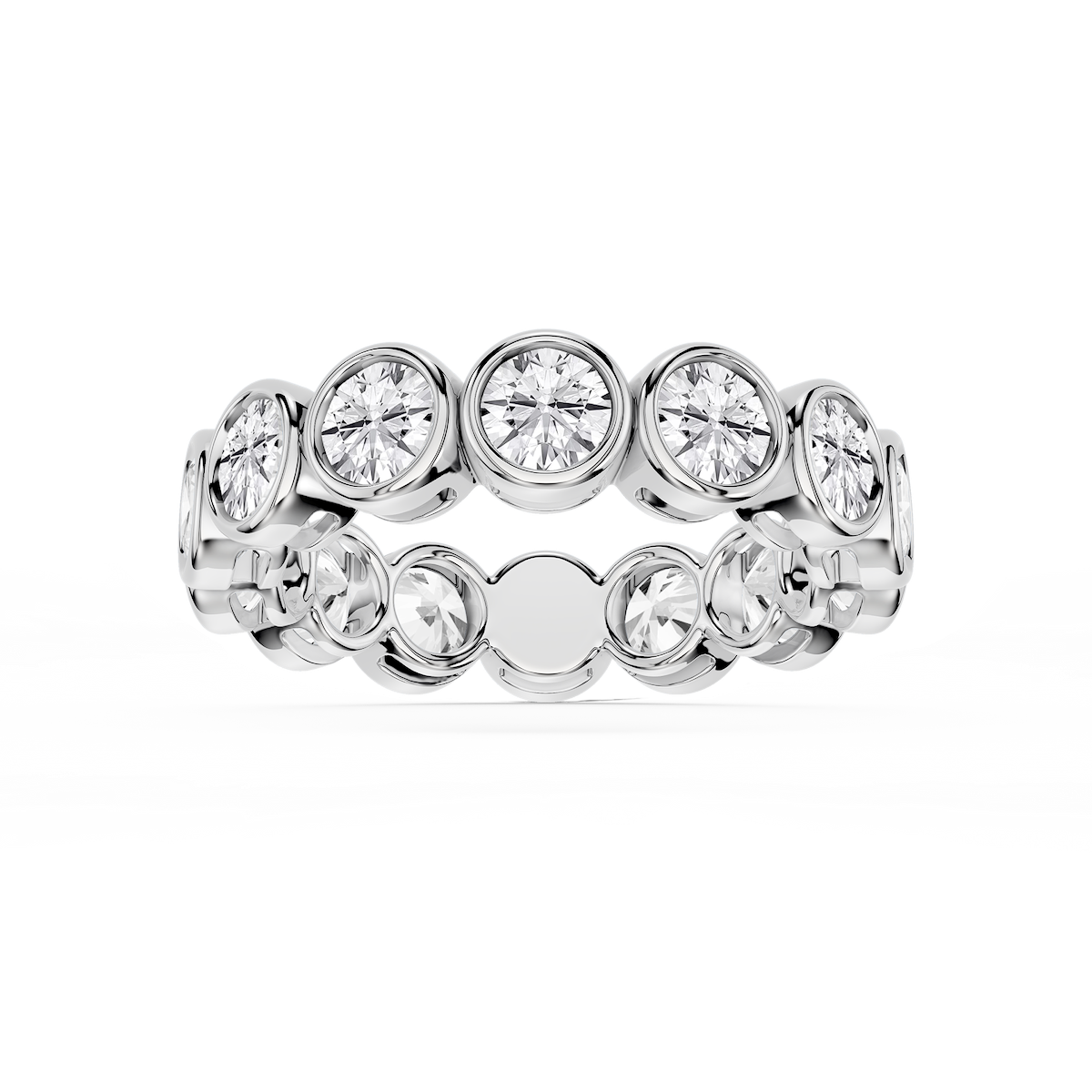 Tess Round Lab Grown Diamond Bezel Eternity Band