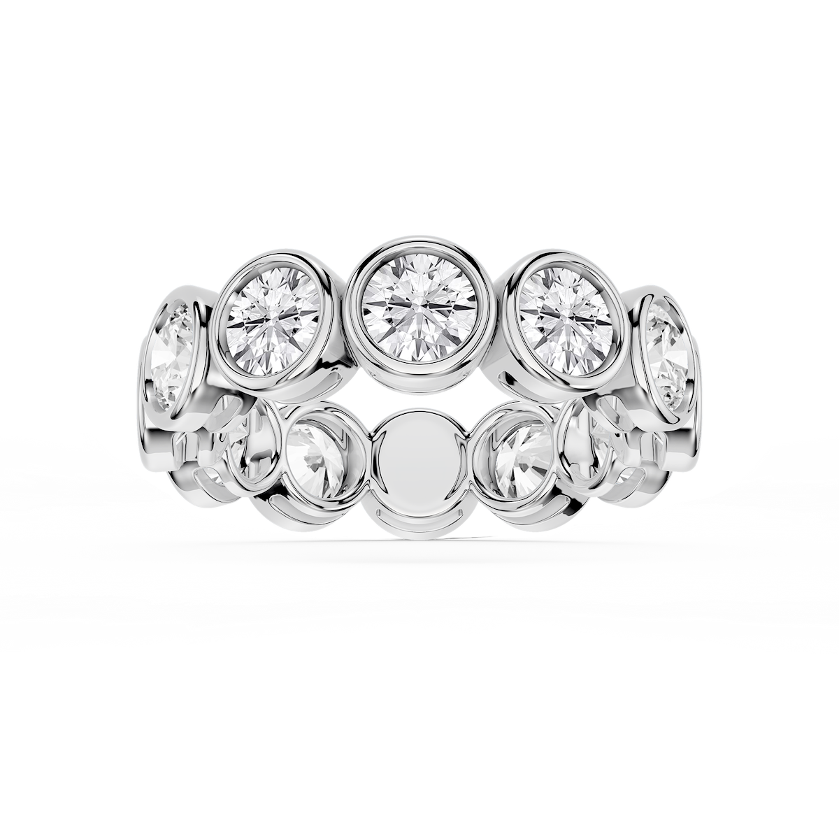 Tess Round Lab Grown Diamond Bezel Eternity Band