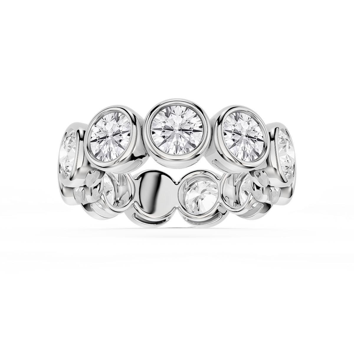 Tess Round Lab Grown Diamond Bezel Eternity Band