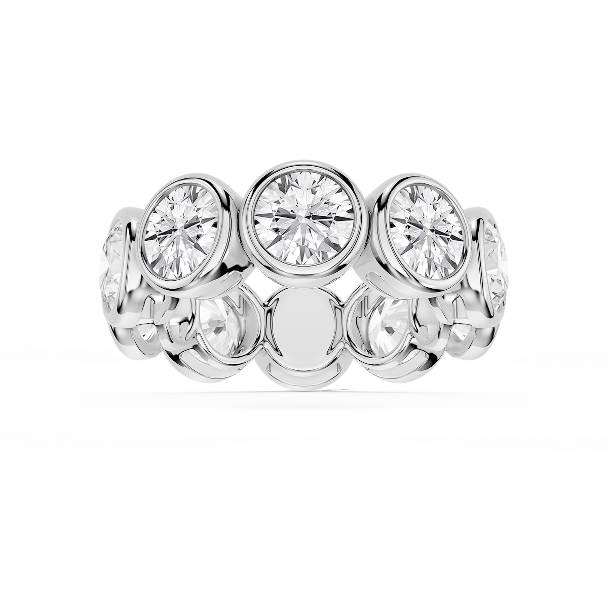 Tess Round Lab Grown Diamond Bezel Eternity Band