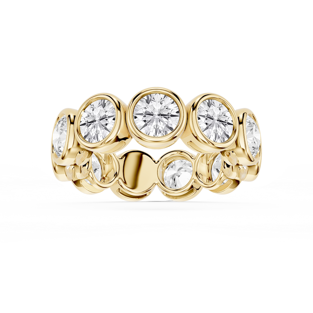 Tess Round Lab Grown Diamond Bezel Eternity Band
