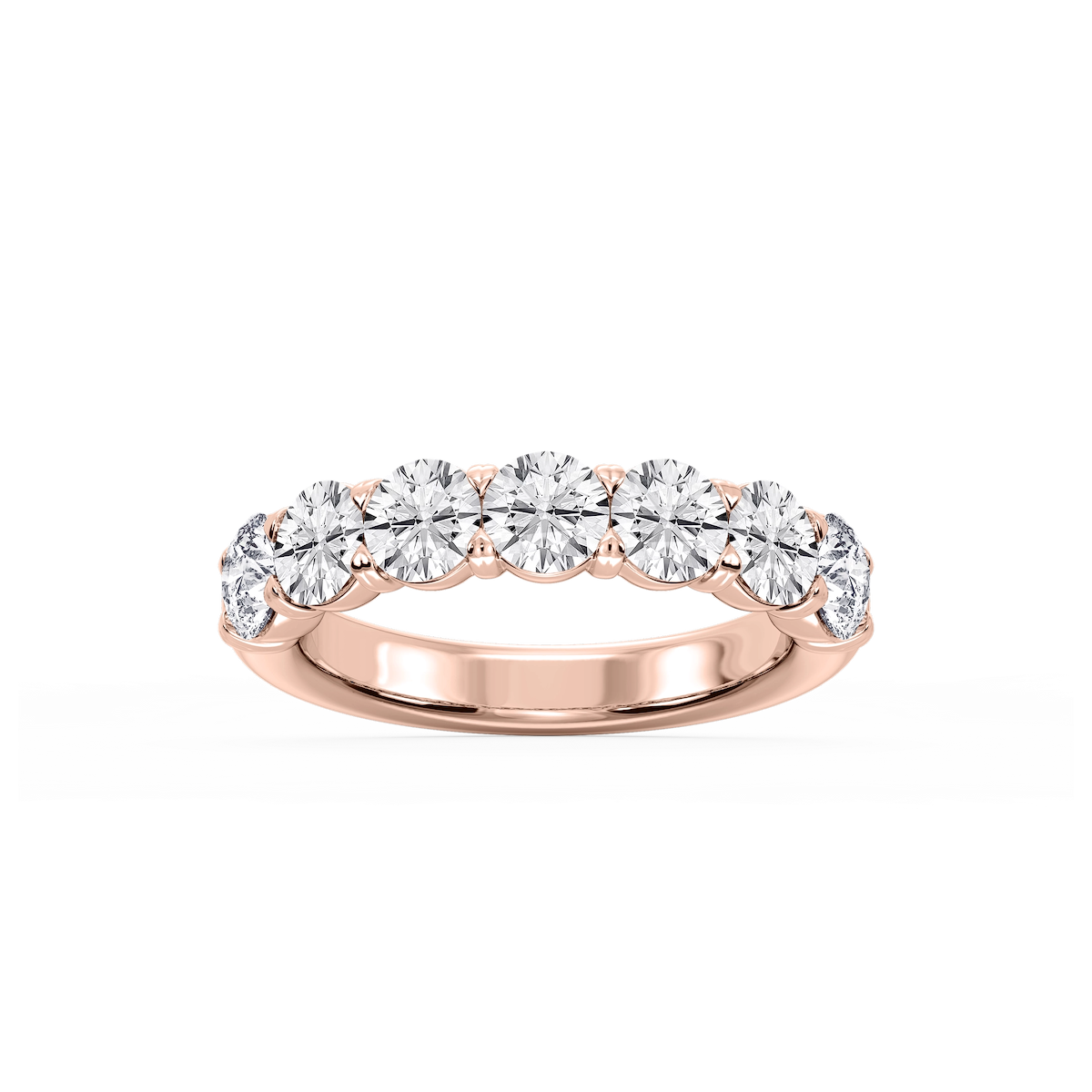 Valerie Round Lab Grown Diamond 7-Stone V-Prong Anniversary Band