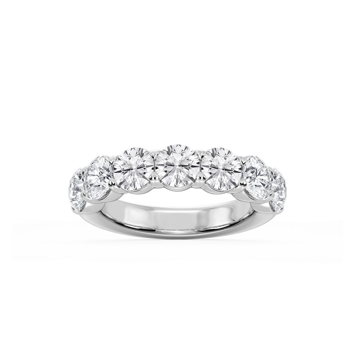 Valerie Round Lab Grown Diamond 7-Stone V-Prong Anniversary Band