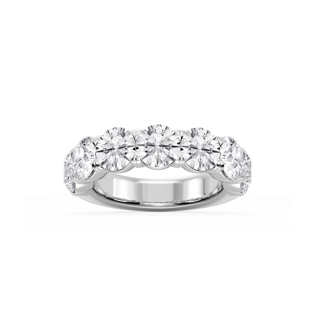 Valerie Round Lab Grown Diamond 7-Stone V-Prong Anniversary Band
