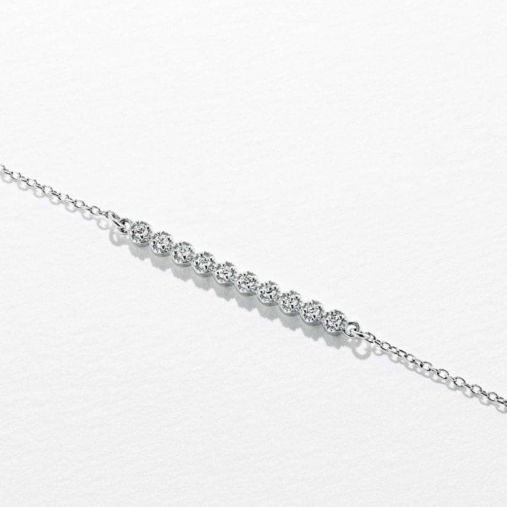 10 Stone Diamond Bar Bracelet (RTS) in 14K white gold | ready to ship bracelet 10 stone lab grown diamond band white gold