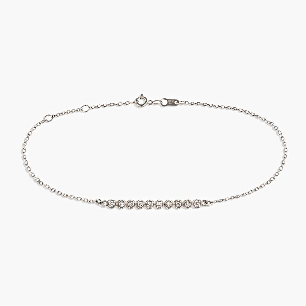 10 Stone Diamond Bar Bracelet (RTS) in 14K white gold | ready to ship bracelet 10 stone lab grown diamond band white gold