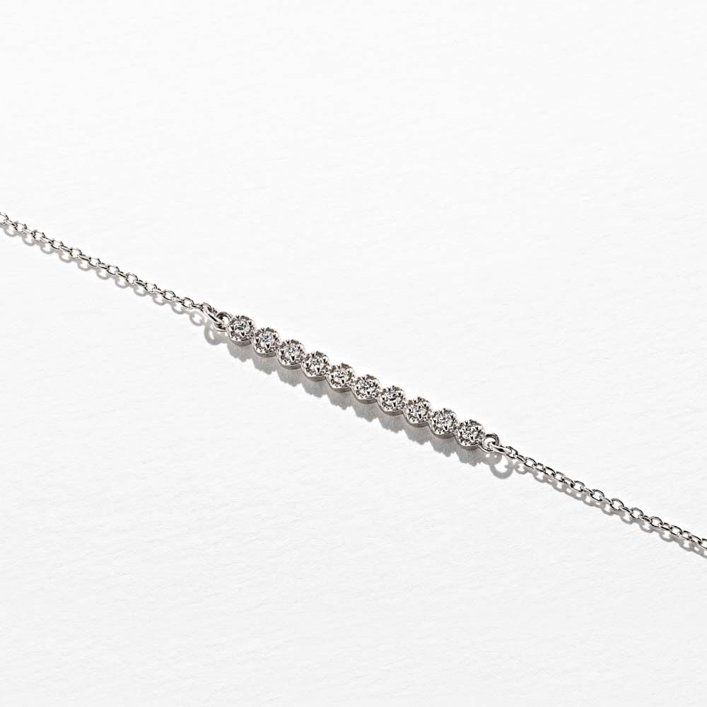 10 Stone Diamond Bar Bracelet (RTS) in 14K white gold | ready to ship bracelet 10 stone lab grown diamond band white gold