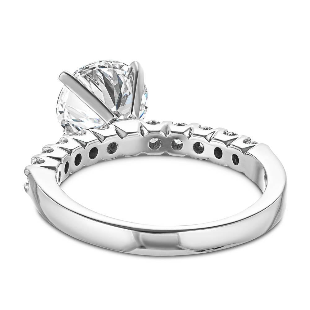 10 Stone Diamond Accented Engagement Ring shown with 2ct Lab Grown Diamond in 14k White Gold