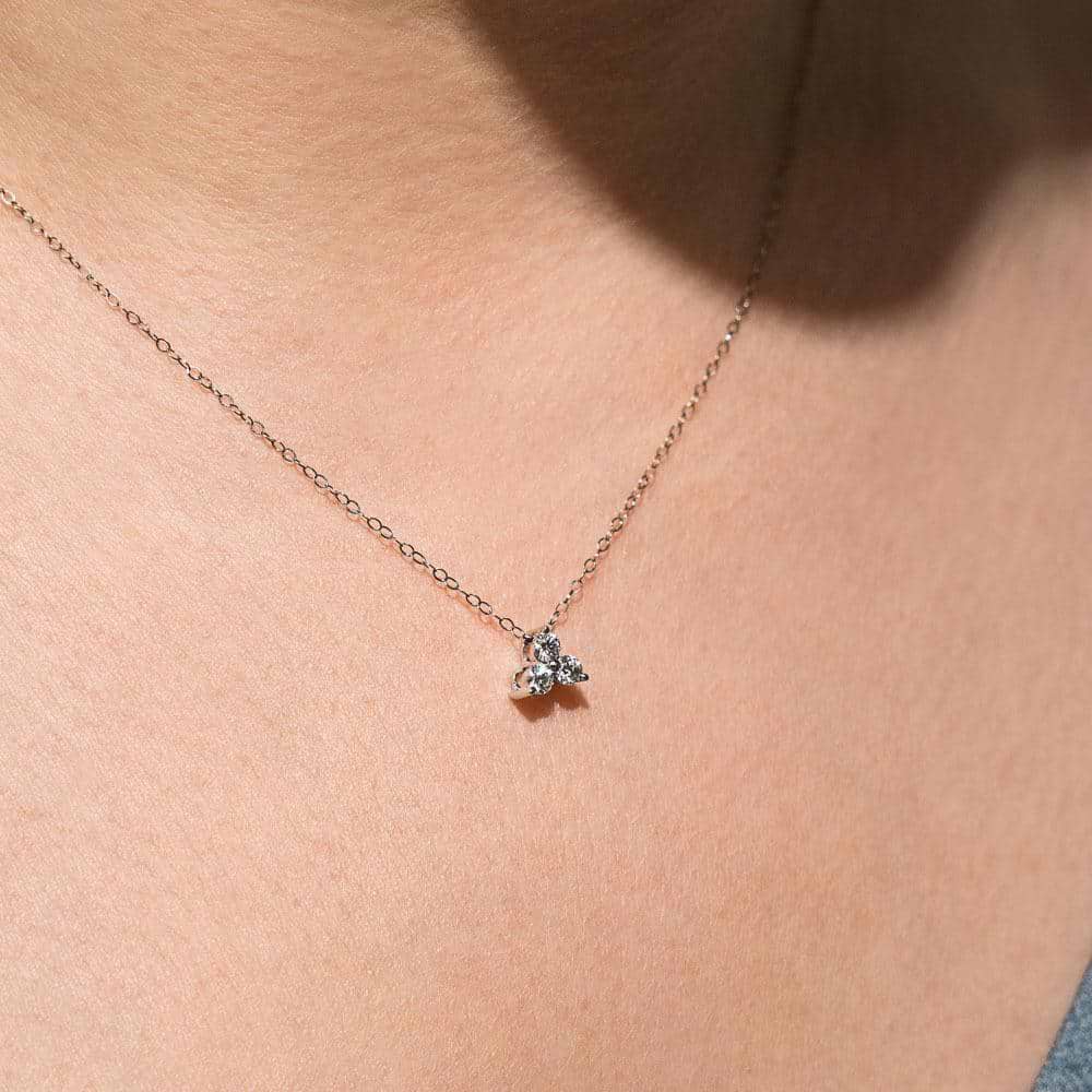 3 Stone Cluster Necklace