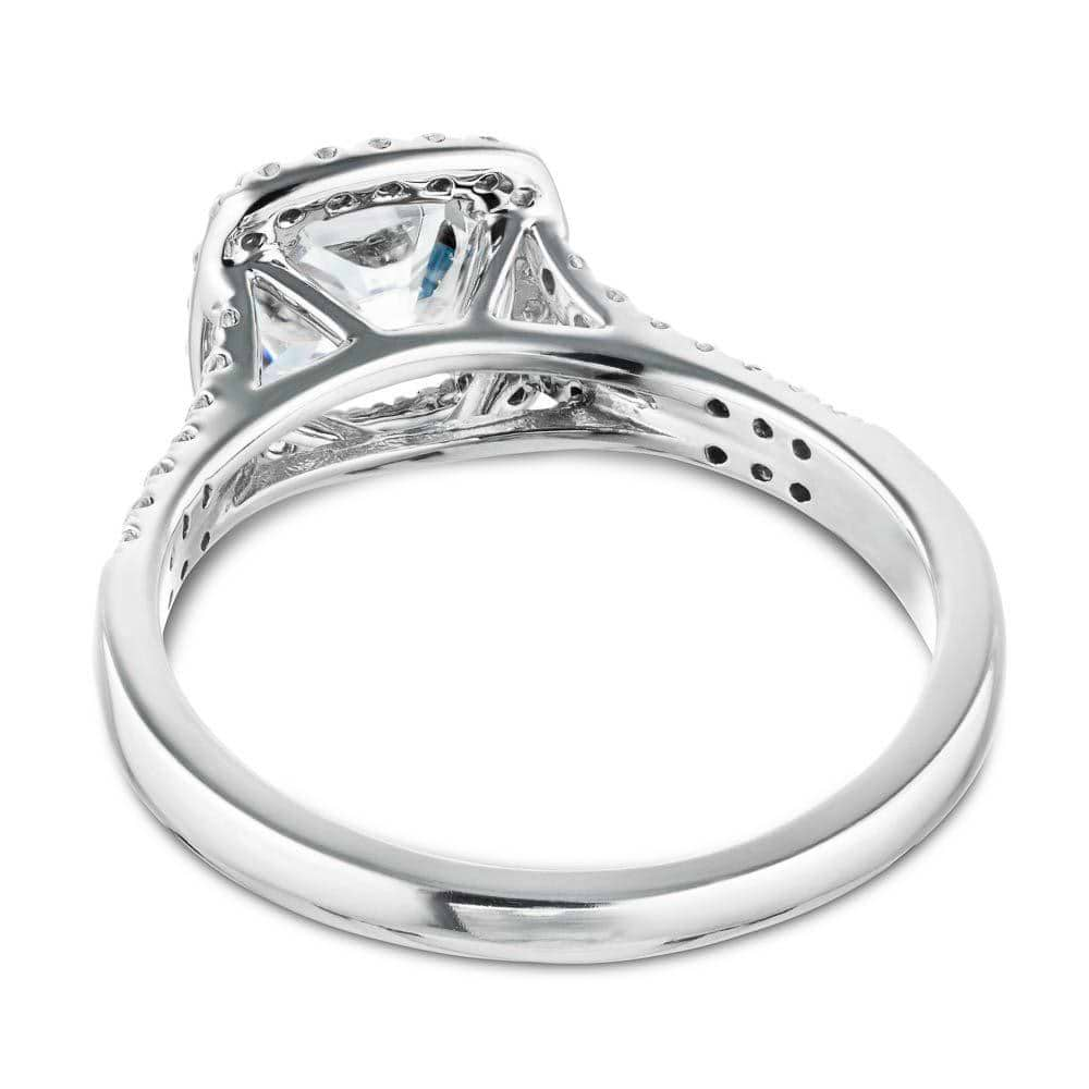 Adara Accented Engagement Ring shown here with a 2.0ct cushion cut lab grown diamond set in recycled 14K white gold. 