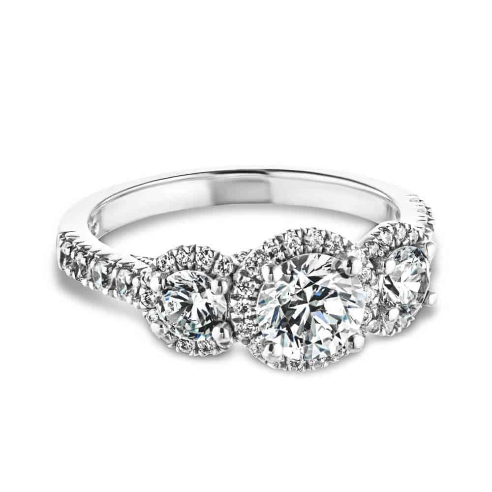 Shown with Round Cut Lab Grown Diamonds in 14k White Gold