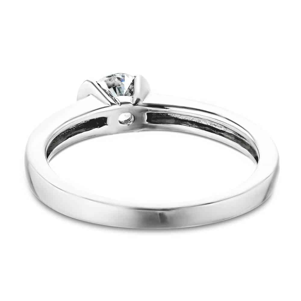 Shown with 1ct Round Cut Lab Grown Diamond in 14k White Gold