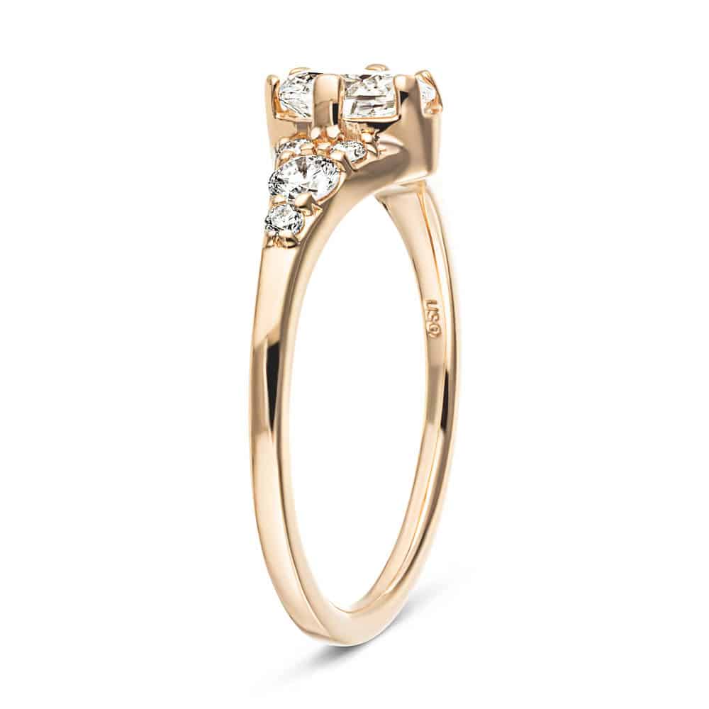 Shown with a 1.0ct Oval cut Lab-Grown Diamond in recycled 14K rose gold with accenting stones