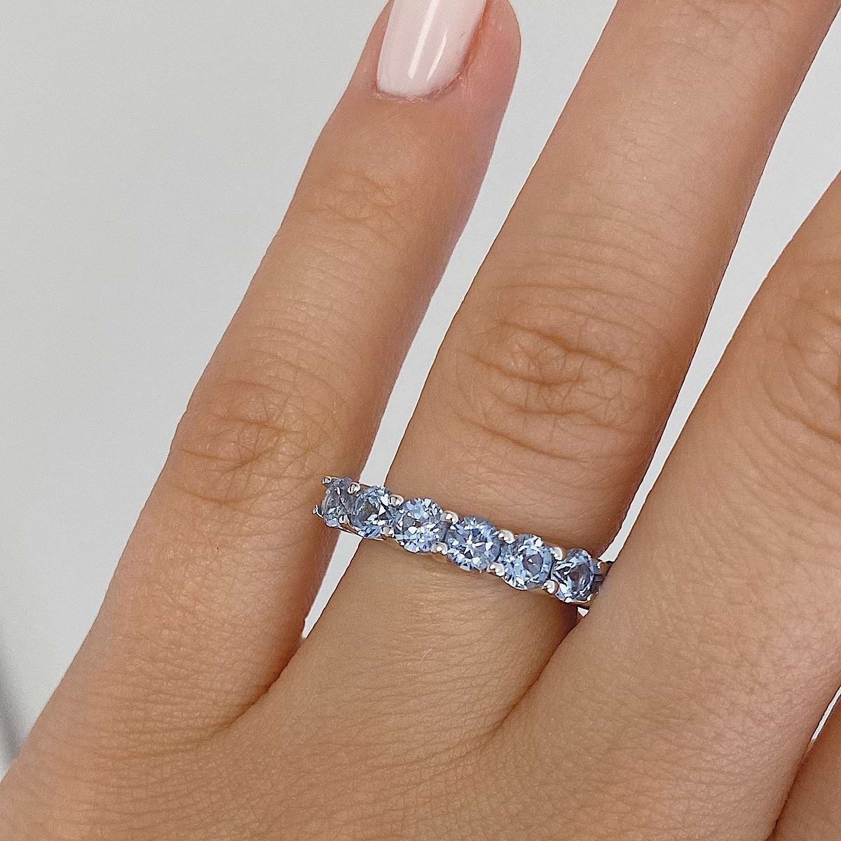 Aquamarine Band with 1.8ctw in 14K White Gold