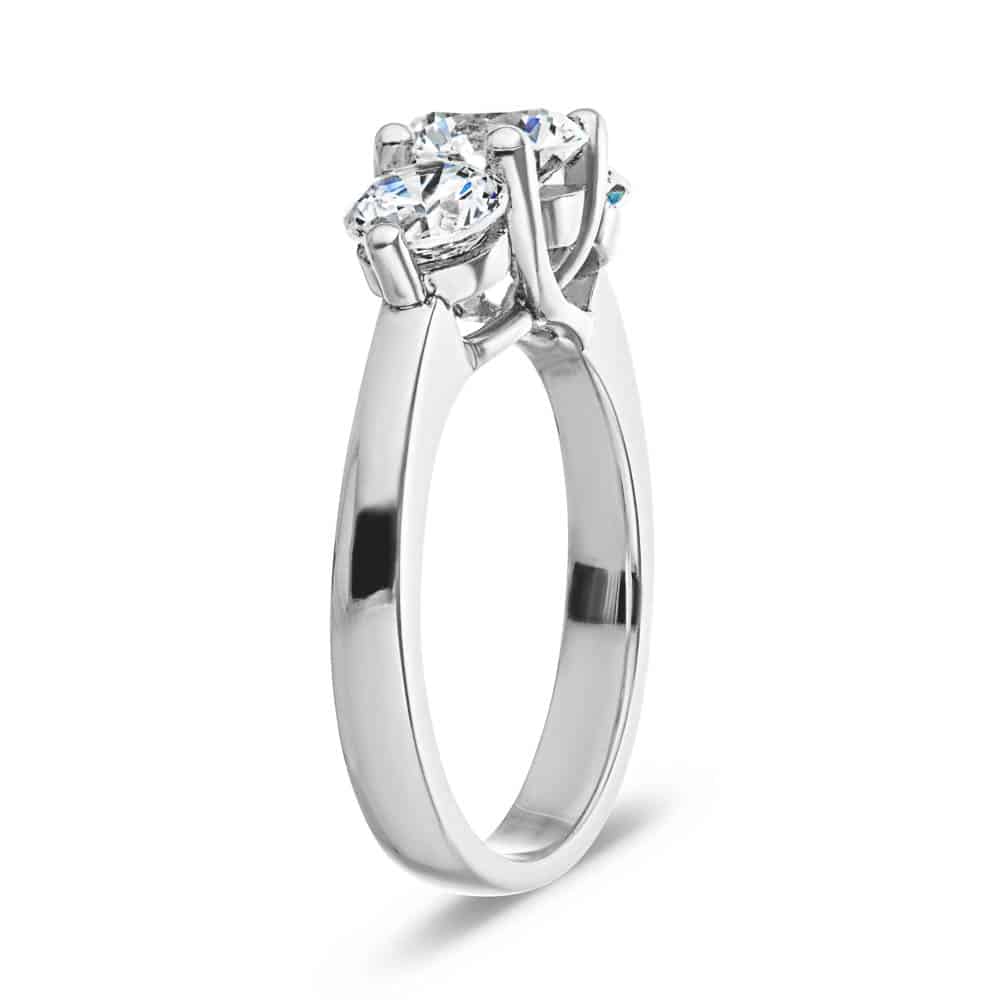 Shown with 3 Round Cut Lab Grown Diamonds in 14k White Gold