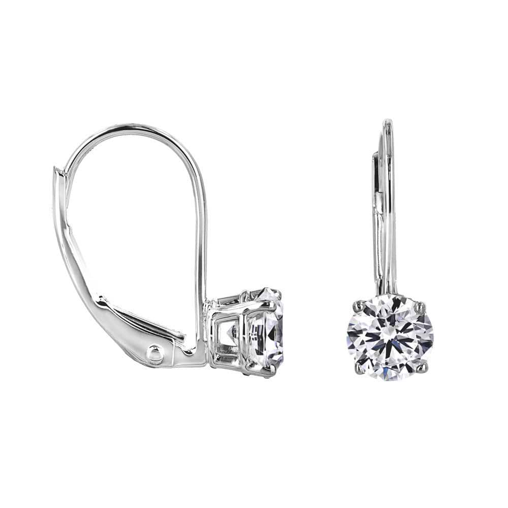 Basket Drop Earrings in 14K white gold | lab grown diamond 1.0ct round cut basket drop earrings gold