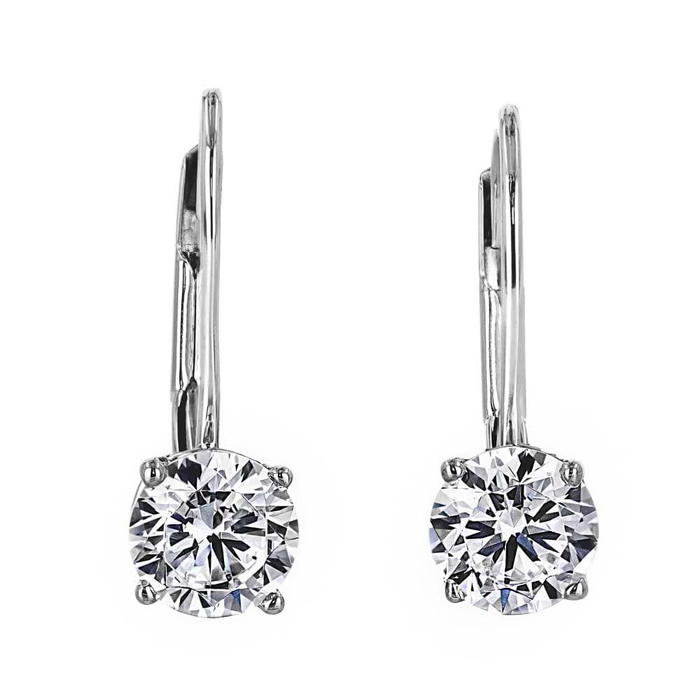 Basket Drop Earrings in 14K white gold 