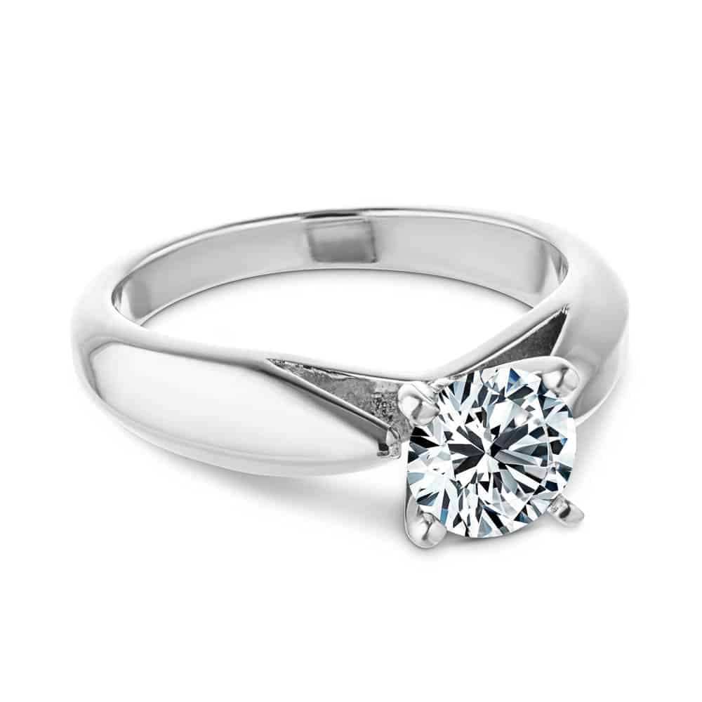 Shown with 1ct Round Cut Lab Grown Diamond in Platinum