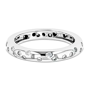 scattered eternity lab grown diamond band in 14k white gold metal