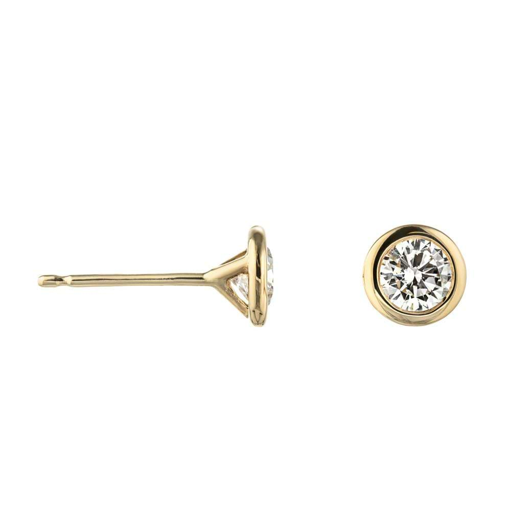 Lab-Grown Diamond Bezel Stud Earrings in 14K yellow gold 