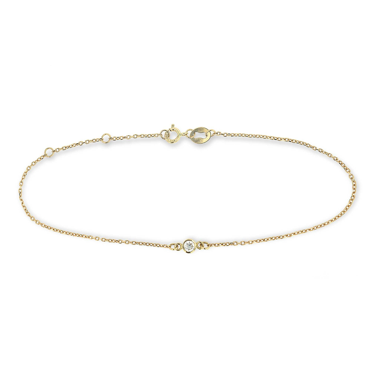 Single Stone Bracelet in 14K Yellow Gold