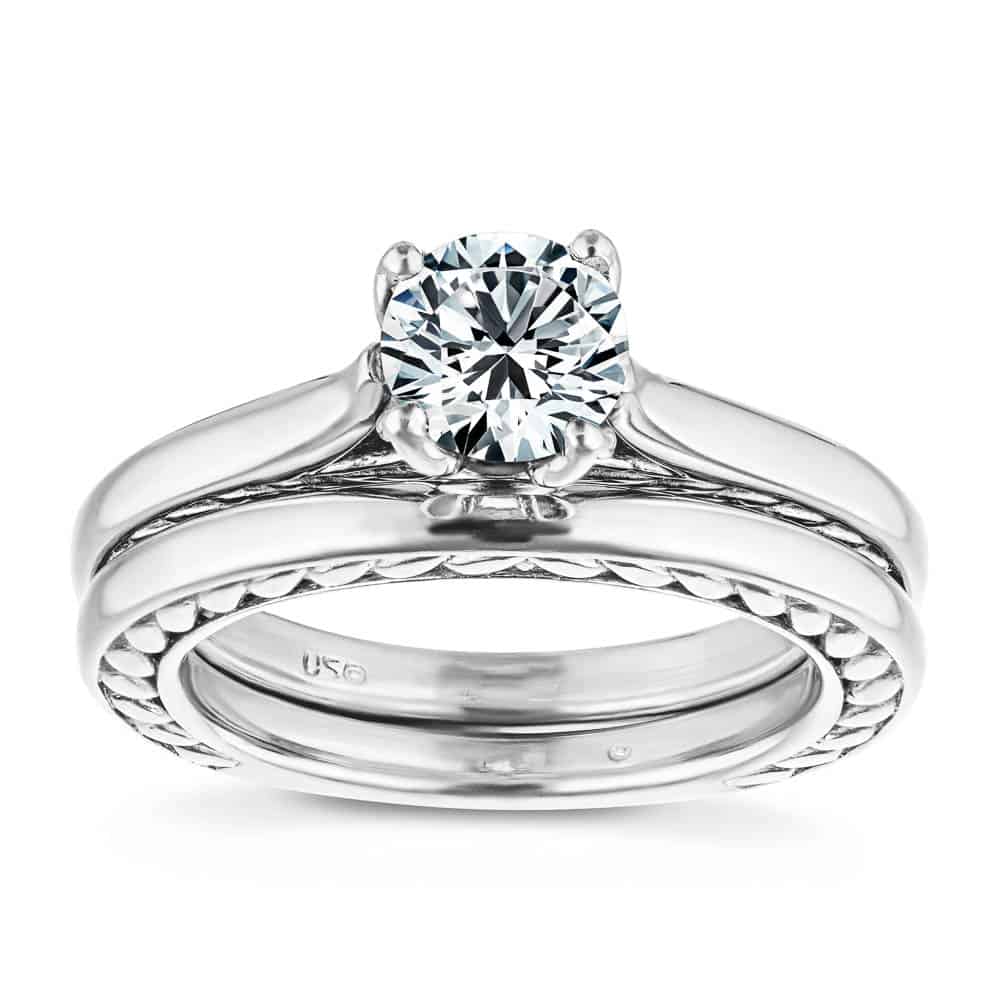 Burnside Two Tone Wedding Ring Set