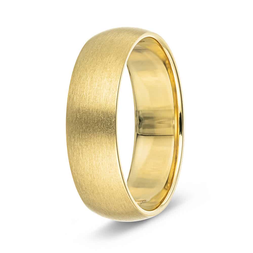 Shown here in a satin finish in recycled 14K Yellow gold. 