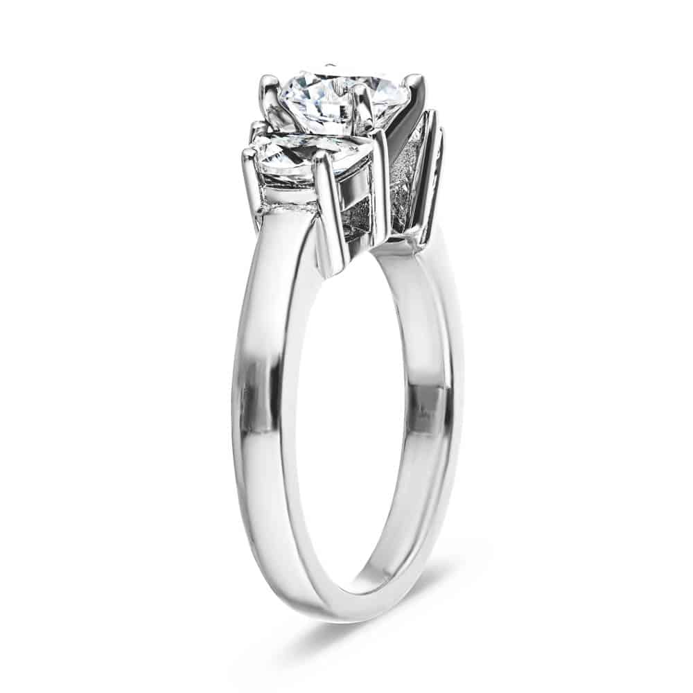 Shown with 1ct Round Cut Lab Grown Diamonds in 14k White Gold