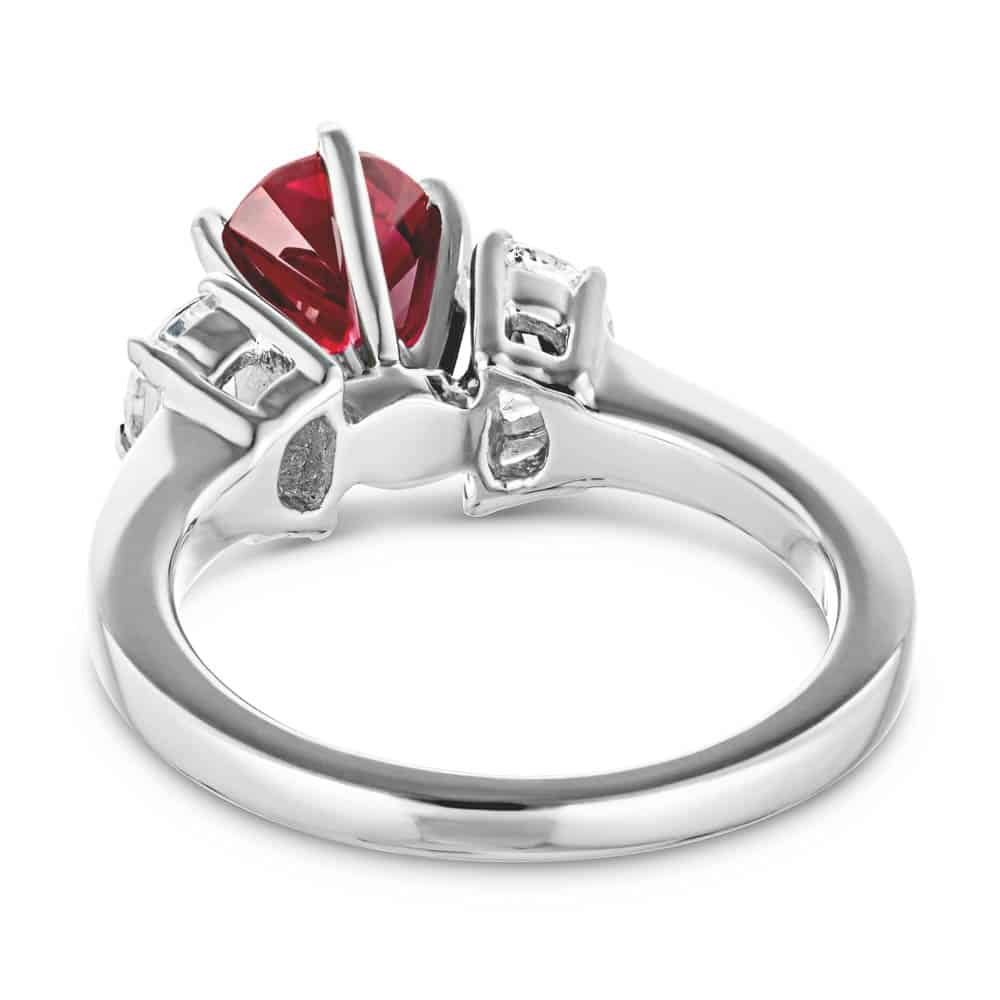 Shown with 1ct Oval Cut Lab Grown Ruby in 14k White Gold