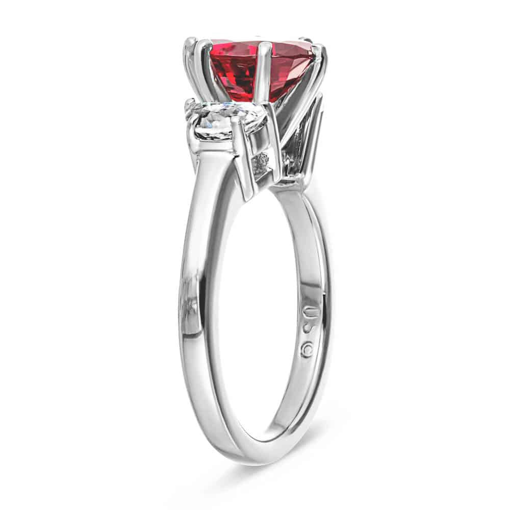 Shown with 1ct Oval Cut Lab Grown Ruby in 14k White Gold