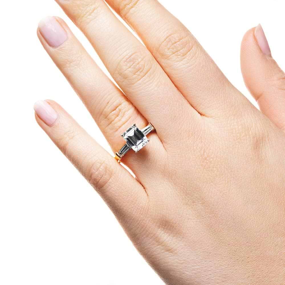 Chorus Three Stone Engagement Ring w Lab Grown Diamonds MiaDonna