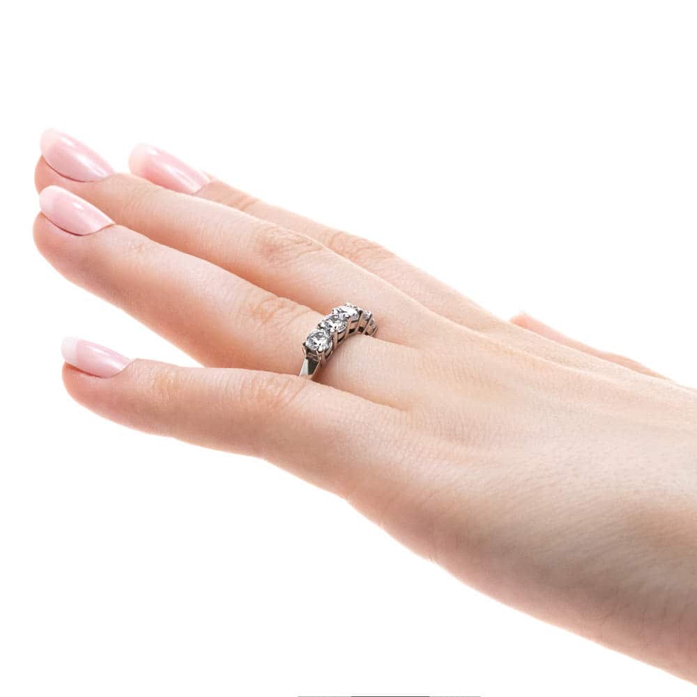 Shown with 1.25ctw Diamond Hybrids in recycled 14K white gold | matching wedding band Shown with 1.25ctw Diamond Hybrids in recycled 14K white gold