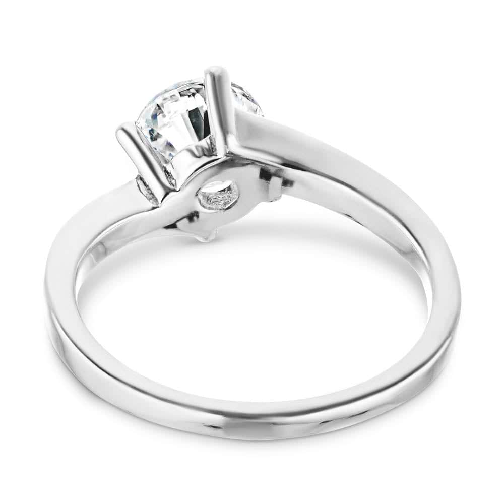 Shown with 1ct Round Cut Lab Grown Diamond in 14k White Gold