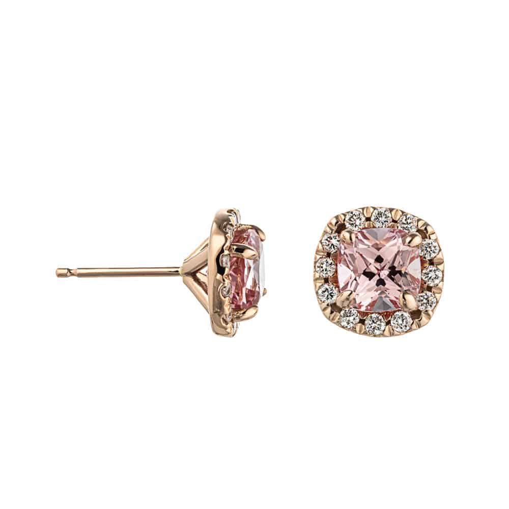 Lab-grown Champagne Sapphires in 14k rose gold 