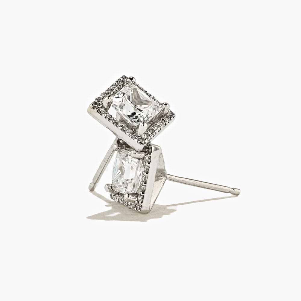 1.0ctw Princess Diamond Hybrid® Halo Stud Earrings (RTS)