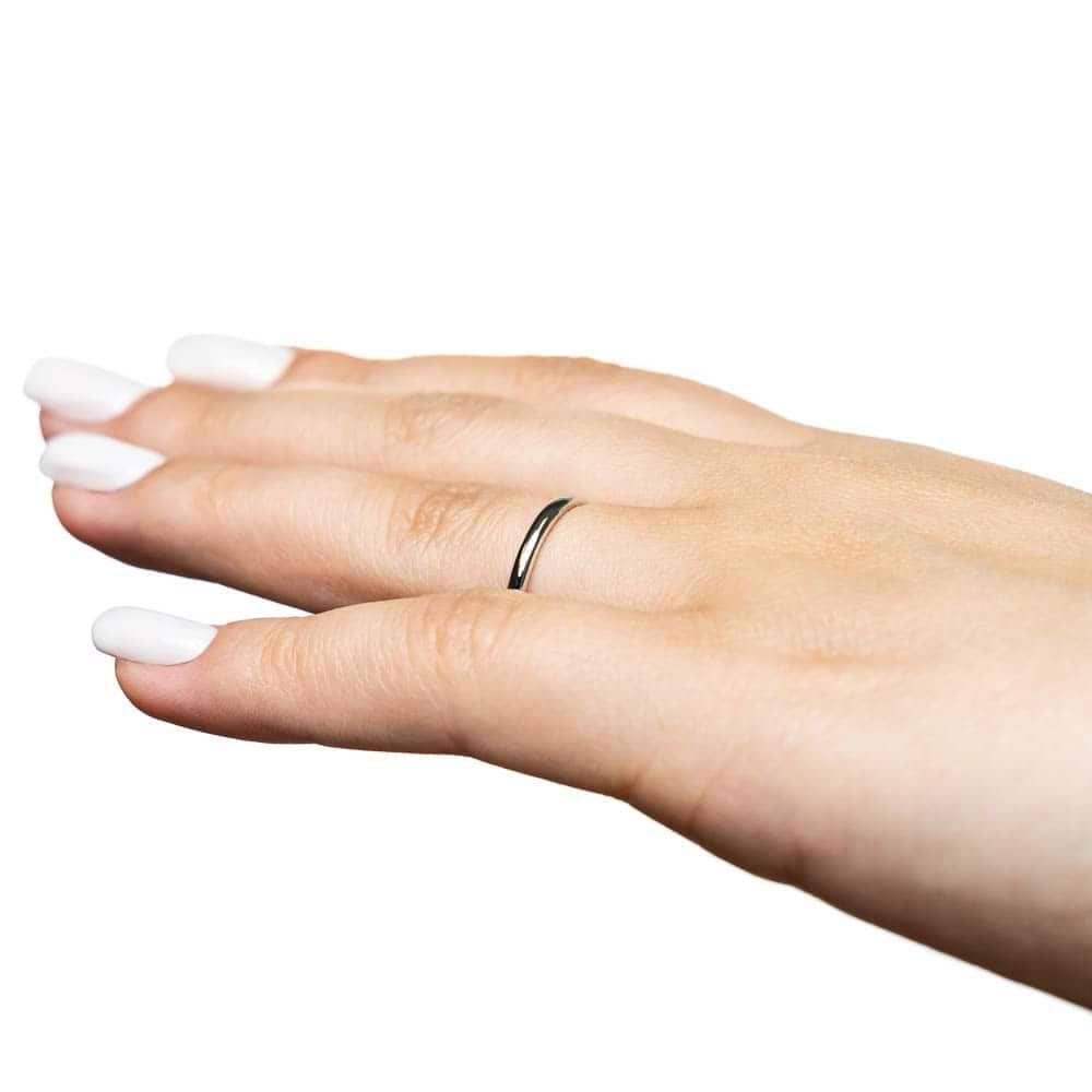 Plain wedding band in recycled 14K white gold | plain wedding band in 14k white gold