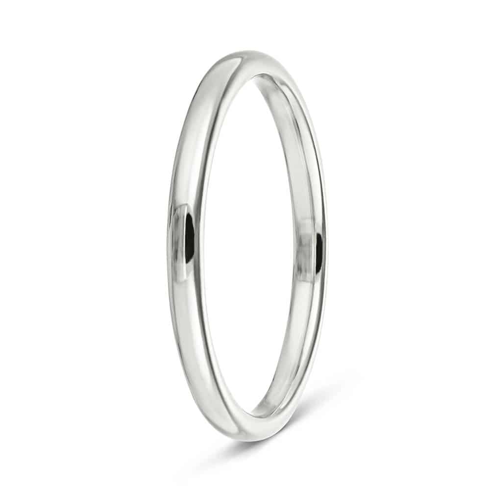 Plain wedding band in recycled 14K white gold | plain wedding band in 14k white gold