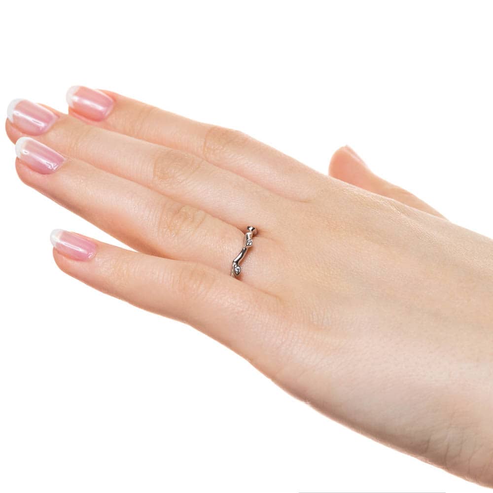 Leaf detail wedding band, matches Eden Engagement ring, in recycled 14K white gold | wedding band Leaf detail wedding band, matches Eden Engagement ring, in recycled 14K white gold