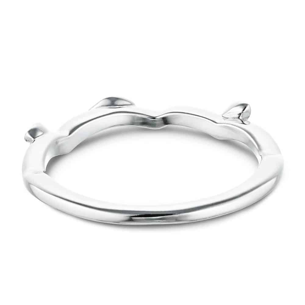 Leaf detail wedding band, matches Eden Engagement ring, in recycled 14K white gold | wedding band Leaf detail wedding band, matches Eden Engagement ring, in recycled 14K white gold