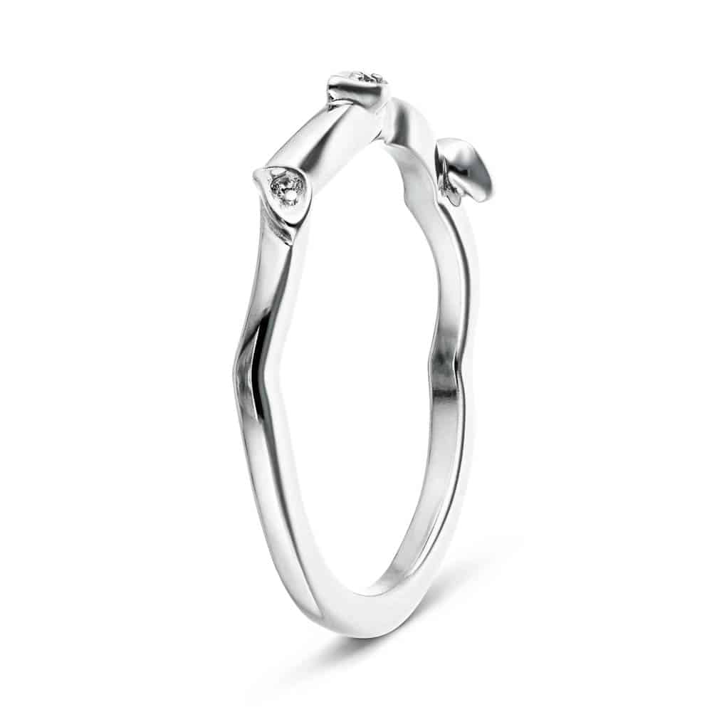 Leaf detail wedding band, matches Eden Engagement ring, in recycled 14K white gold | wedding band Leaf detail wedding band, matches Eden Engagement ring, in recycled 14K white gold