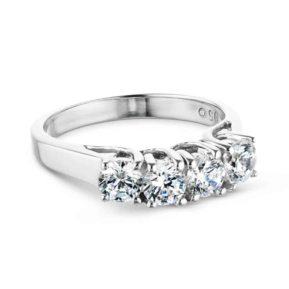 Ellise Wedding Band shown with 1.0ctw Lab-Grown Diamonds in recycled 14K white gold 