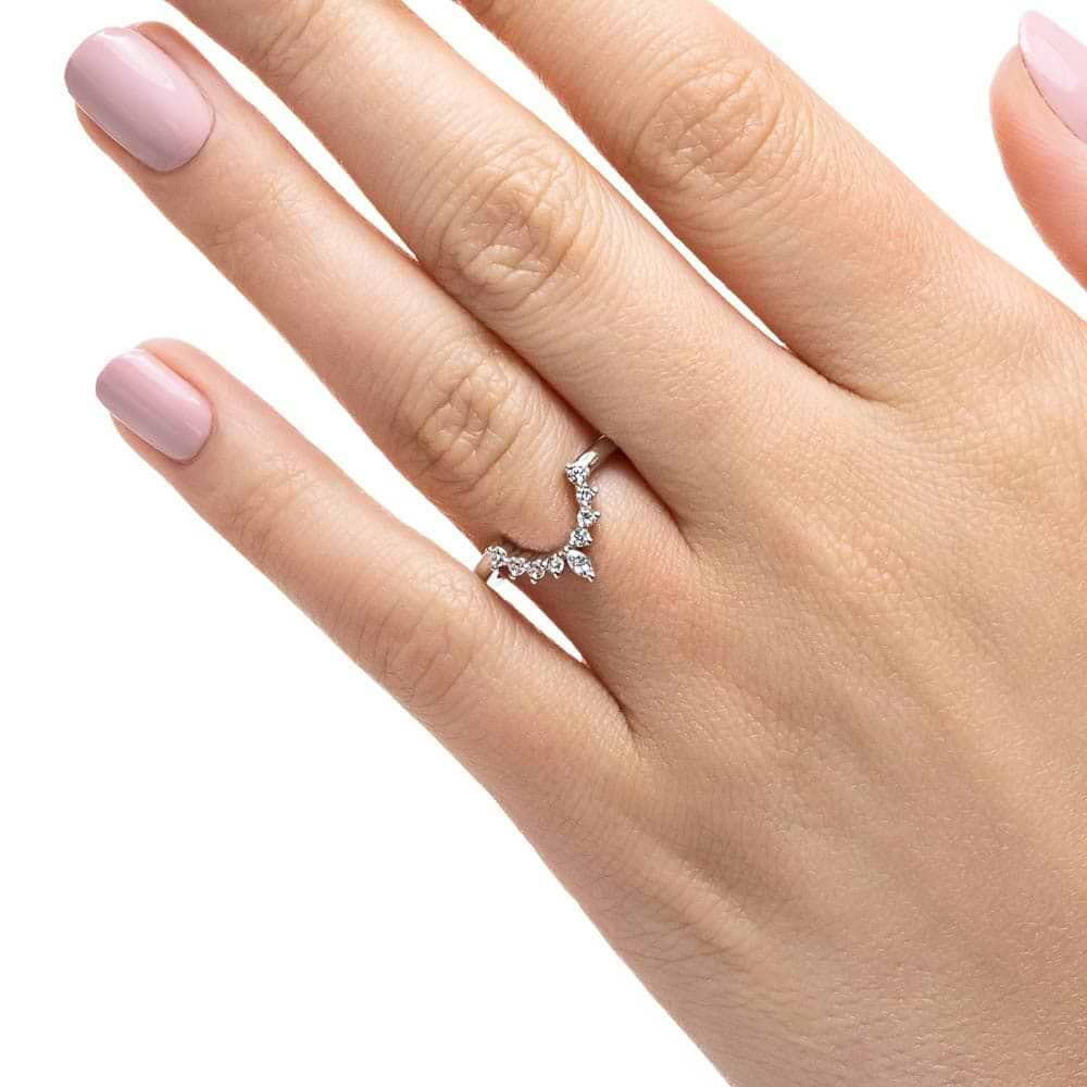 Estelle Wedding Band with recycled diamonds in recycled 14K white gold | Estelle Wedding Band recycled diamonds recycled 14K white gold