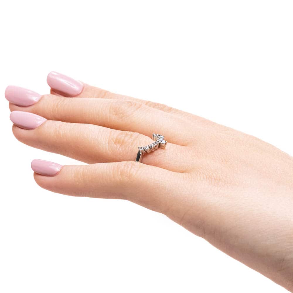 Estelle Wedding Band with recycled diamonds in recycled 14K white gold | Estelle Wedding Band recycled diamonds recycled 14K white gold
